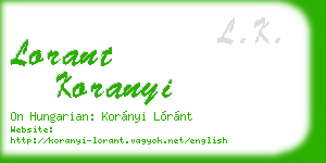 lorant koranyi business card