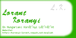 lorant koranyi business card